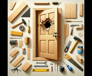 Jak naprawić dziurę w drzwiach drewnianych sklejkowych i z płyty